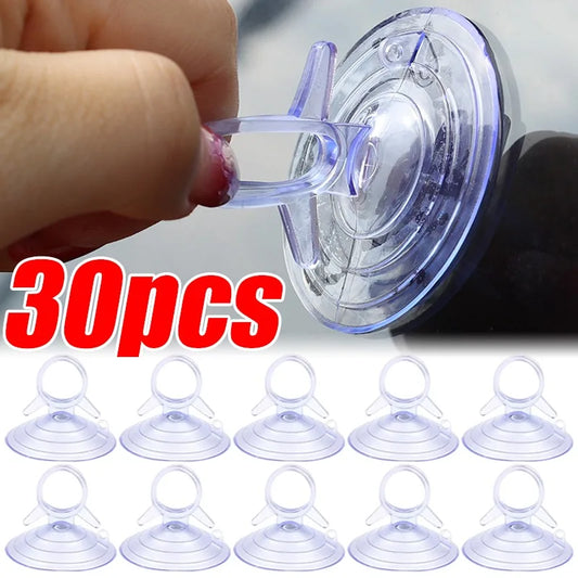30/10Pcs Car Sun Visor Suction Cups Dovetail Front Gear Sun Visor Suction Cups Transparent PVC Suction Cups Car Decoration