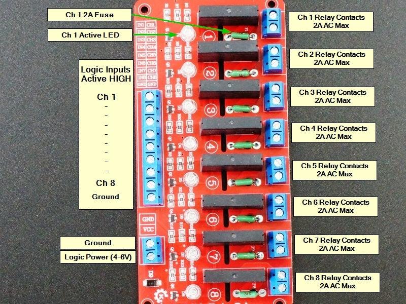 Solid State AC Relay Module 5V x 8