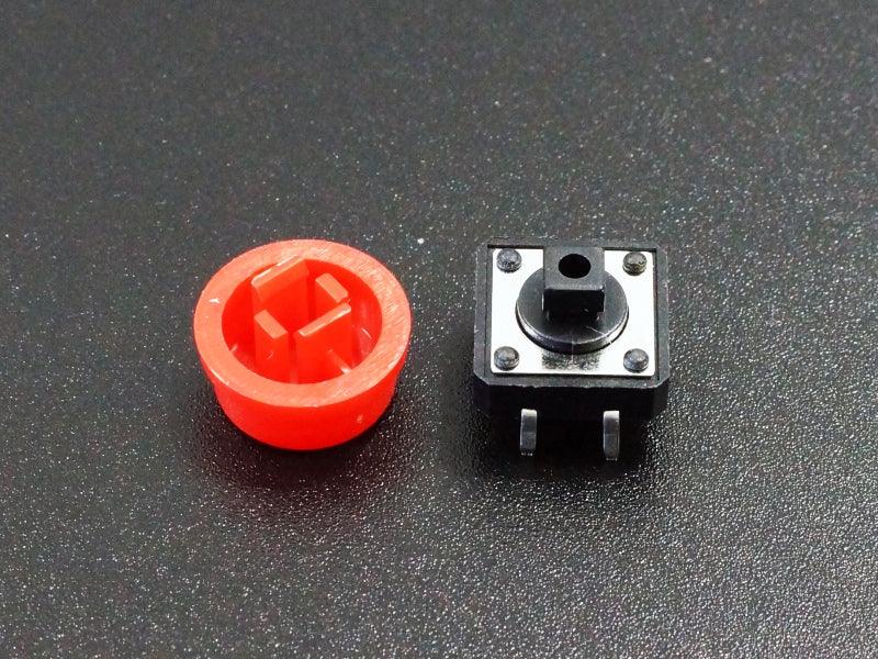 Tactile Momentary Pushbutton Red 12mm (5-Pack)