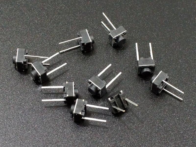 Miniature Momentary Pushbutton – 10mm Leads (10-Pack)