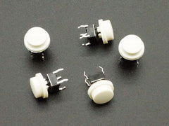 Tactile Momentary Pushbutton White 6mm (5-Pack)