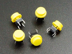 Tactile Momentary Pushbutton Yellow 6mm (5-Pack)