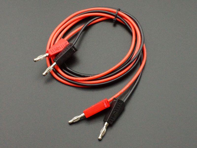 Test Leads, Stackable Banana Plugs, 16 AWG Silicone, 100cm (1-Pair)