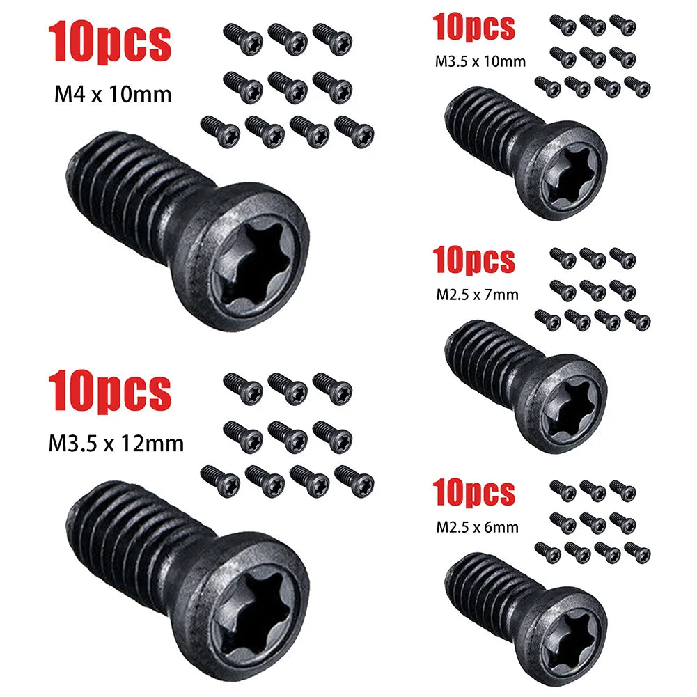 Torx steel screws M2.5 x 7mm and M2.5 x 6mm for CNC lathe tools and carbide insert replacement