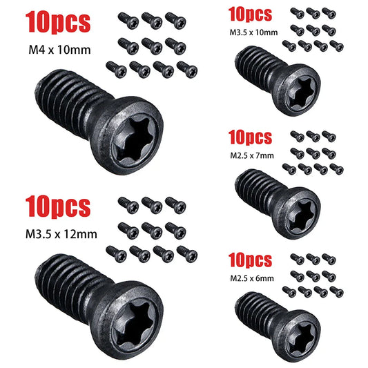 Torx steel screws M2.5 x 7mm and M2.5 x 6mm for CNC lathe tools and carbide insert replacement