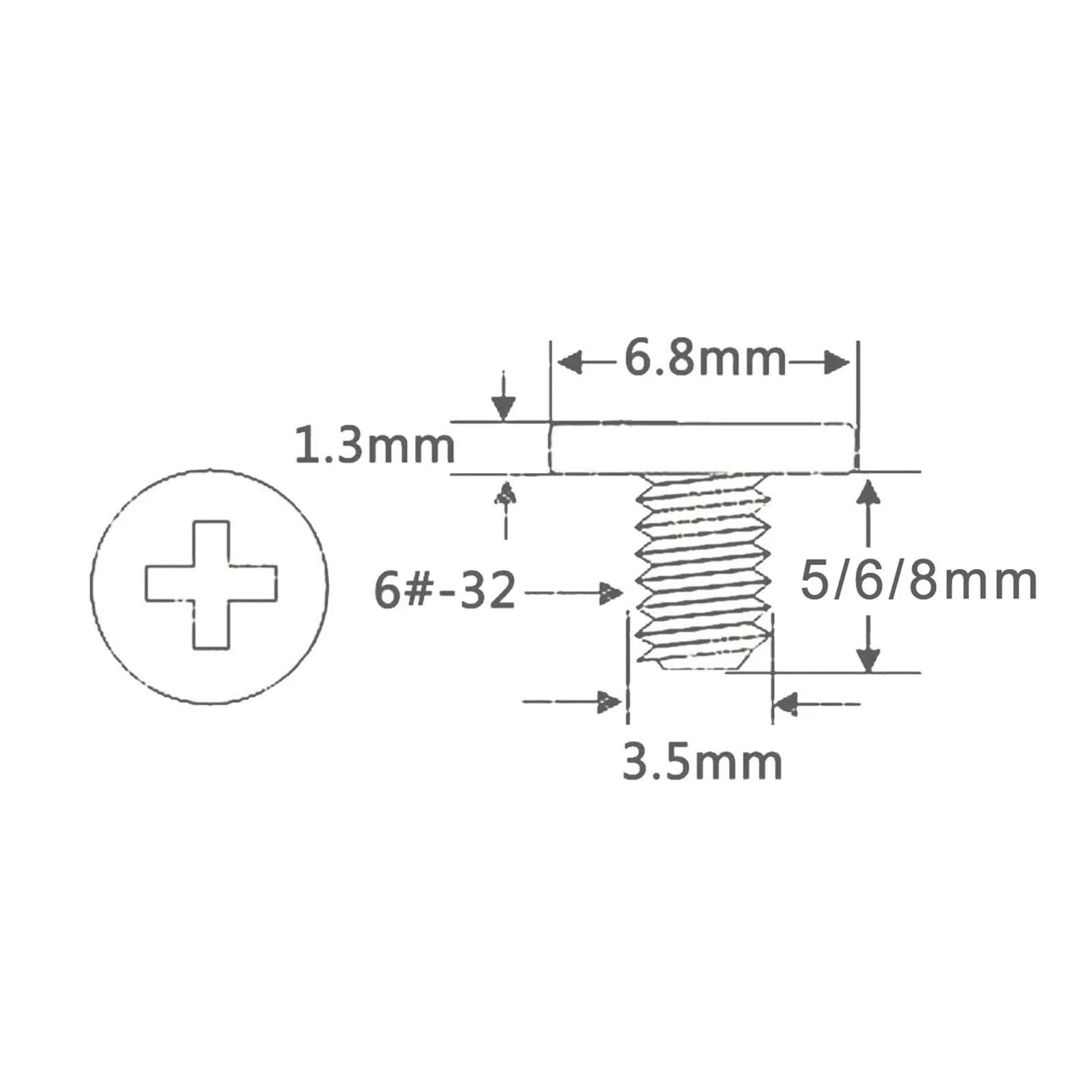 Phillips Flat Round Wafer Head Screw Bolt 6#-32x5/6/8mm for PC Case Hard Drive HDD Power Supply PSU Mount Computer Fixing Keszoox