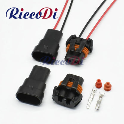 2 pin way automotive connector for AC power wiring harness and car light socket