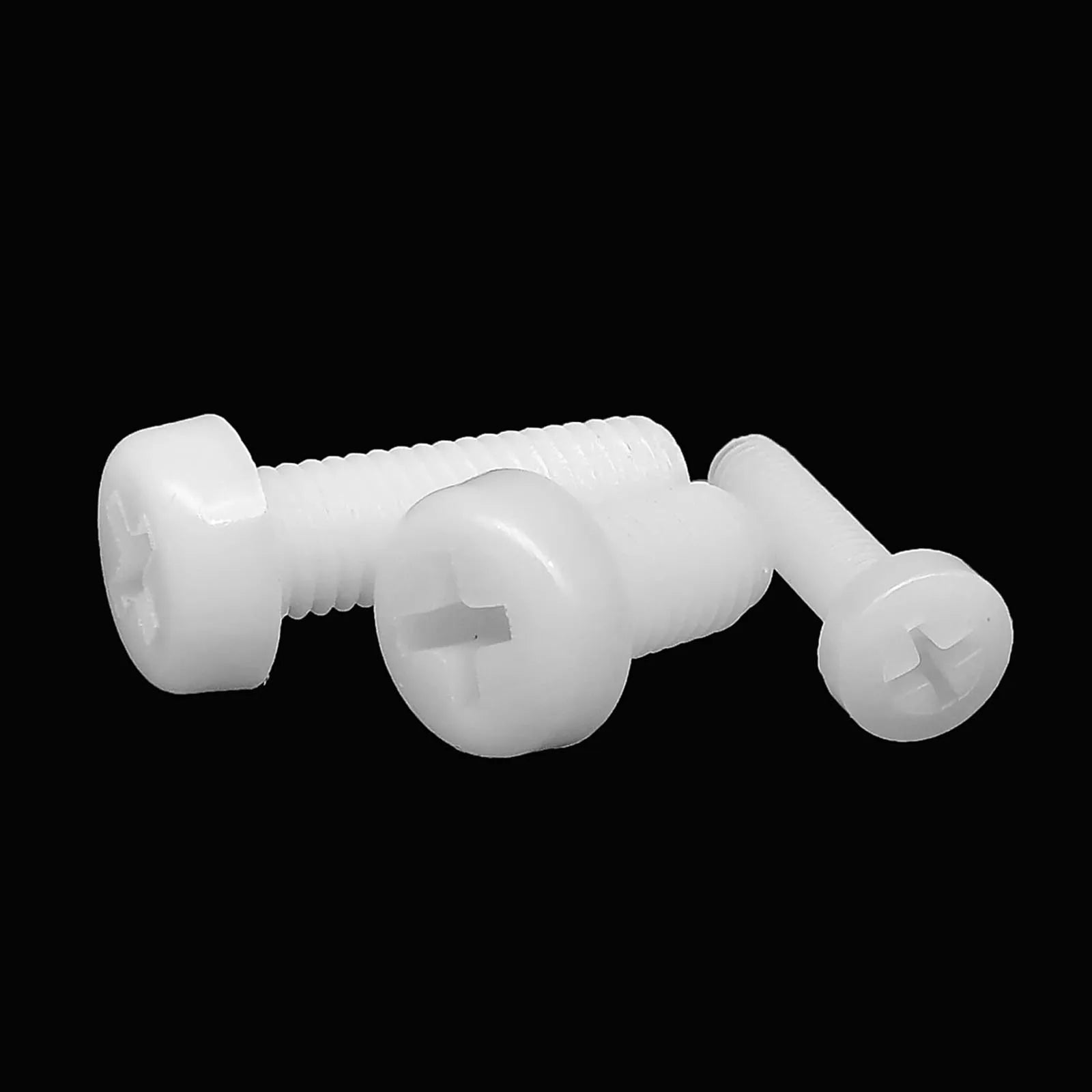 White_nylon_plastic_insulated_pan_round_head_cross_Phillips_screw_bolt