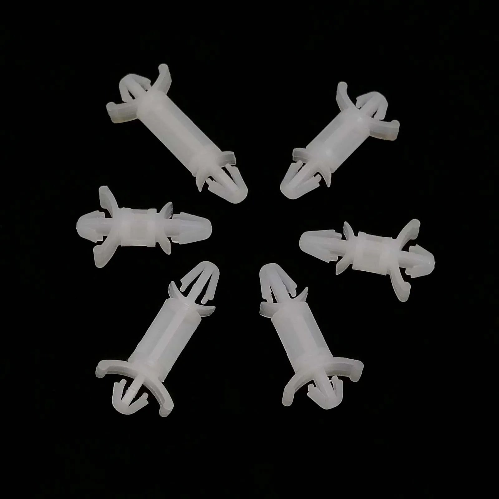 White_nylon_push-in_rivet_snap_clip_standoff_spacer_for_PCB_and_chassis