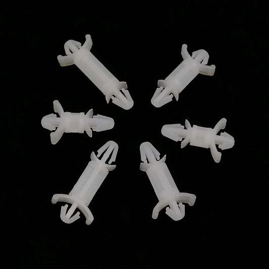 White_nylon_push-in_rivet_snap_clip_standoff_spacer_for_PCB_and_chassis