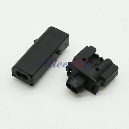 Assembly perspective of 2-pin automotive AC connector for secure installation in vehicles