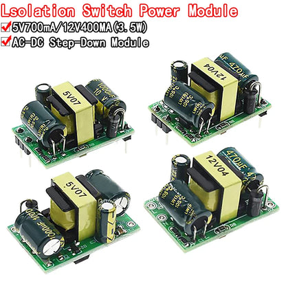 AC DC isolated power supply module 220V to 5V 3.5W or 12V 5W buck converter for Arduino and DIY electronics