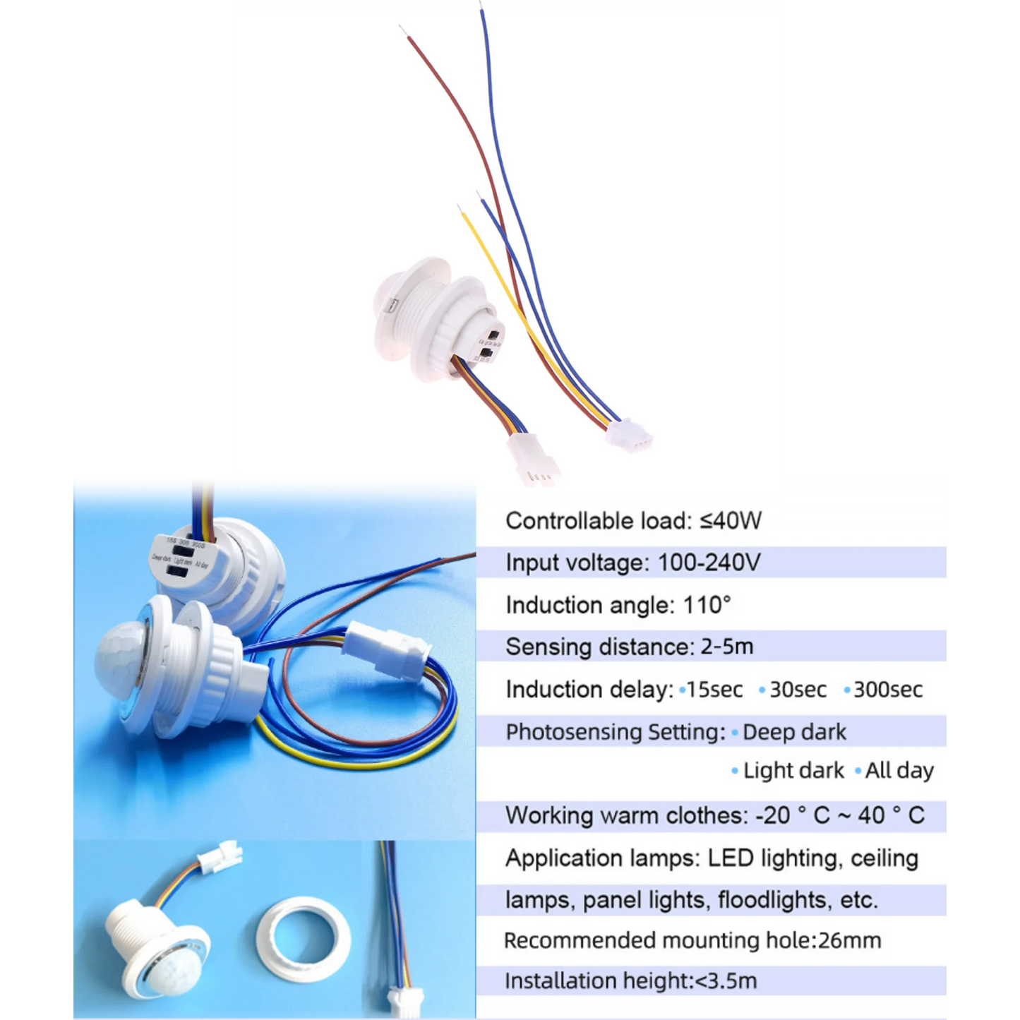 Adjustable infrared radar sensing switch