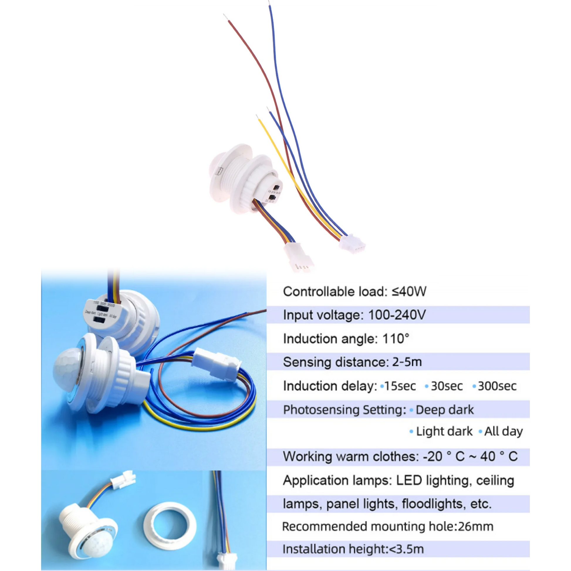 Adjustable infrared radar sensing switch