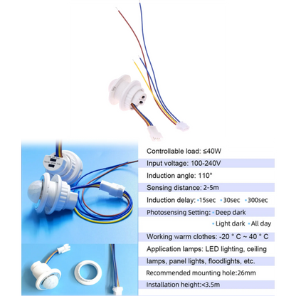Adjustable infrared radar sensing switch