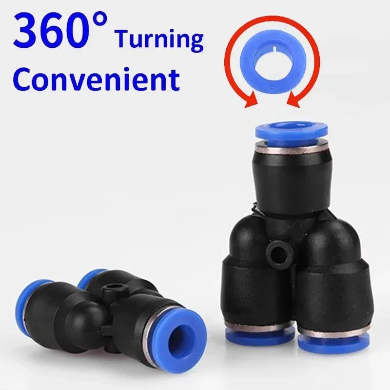 push-to-connect pneumatic fittings kit for air water and oil hose connections