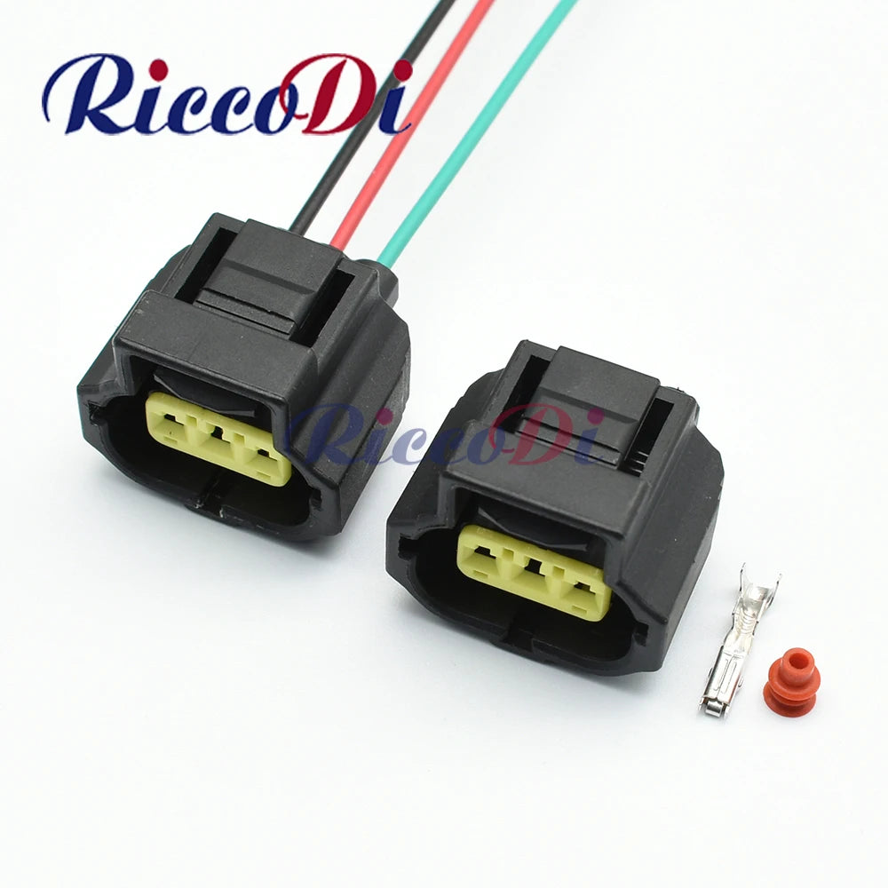 3-pin female auto alternator generator connector wire harness plug 184032-1 full view of connector design