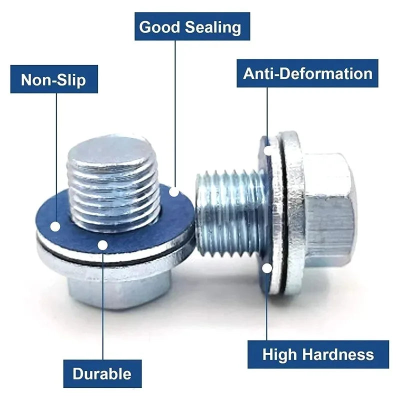 Aluminum oil drain screw gasket seal