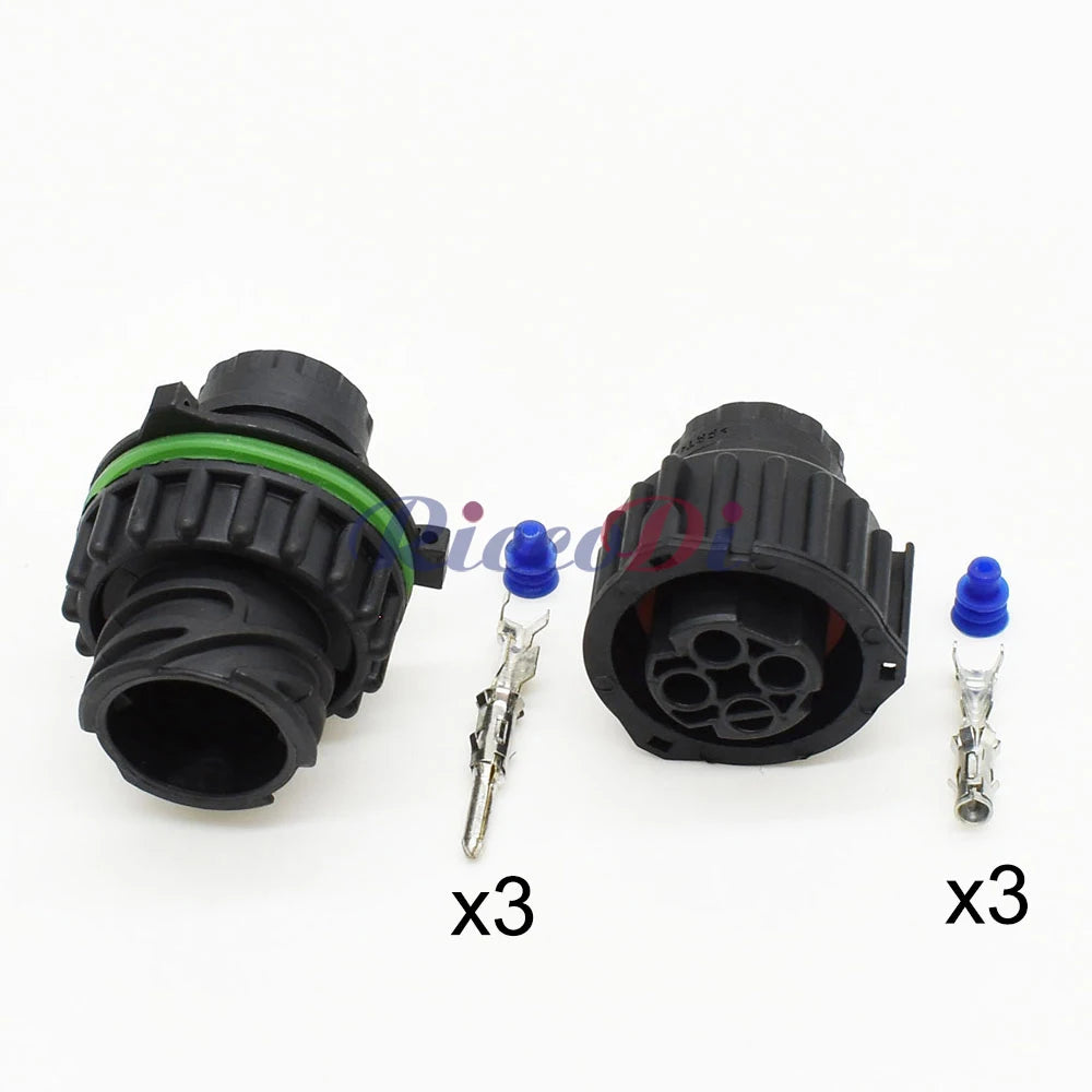 Male and female structure of AMP 3 Pin waterproof circular automotive connector 1-967325-2 1-967402-2