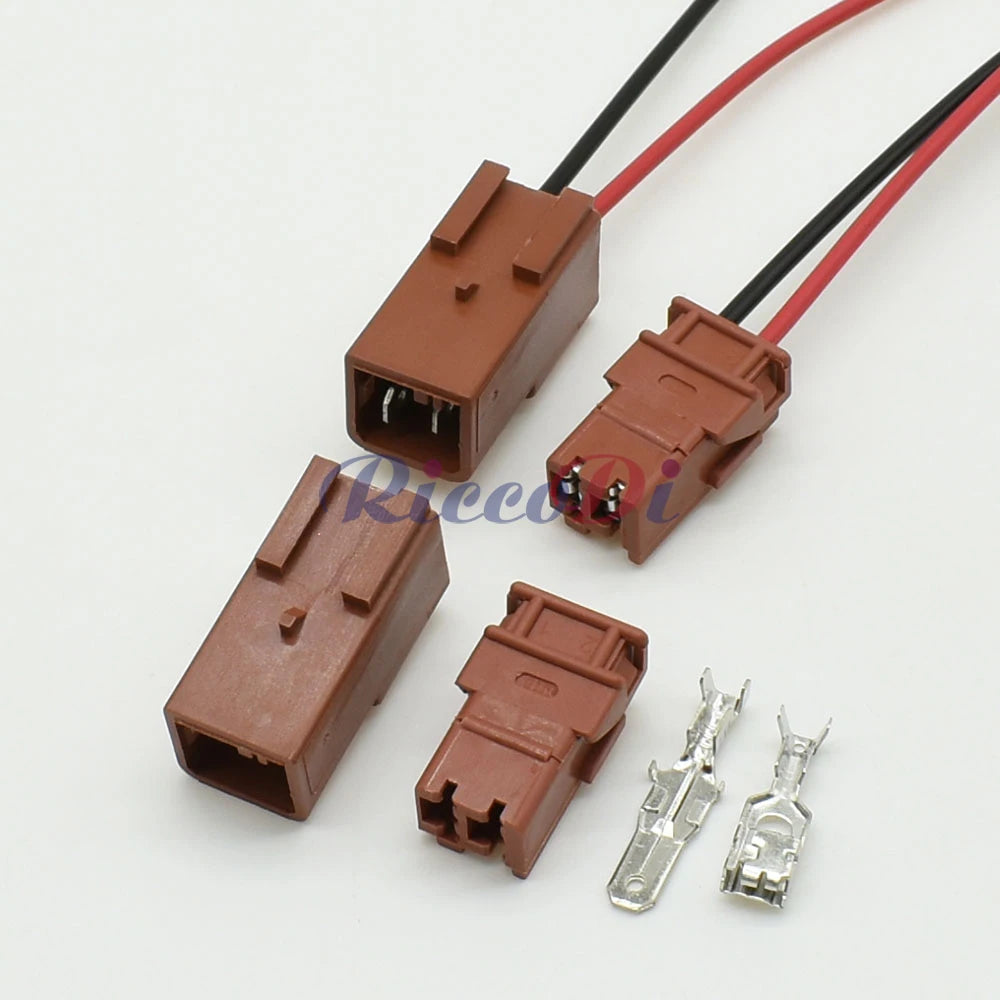Durable housing of AMP TYCO 2 pin automotive wire harness connector socket 1-142680-1 / 1-144835-2