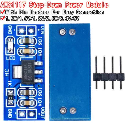 AMS1117 voltage regulator power supply module with 1.2V 1.5V 1.8V 2.5V 3.3V 5V output for electronic projects
