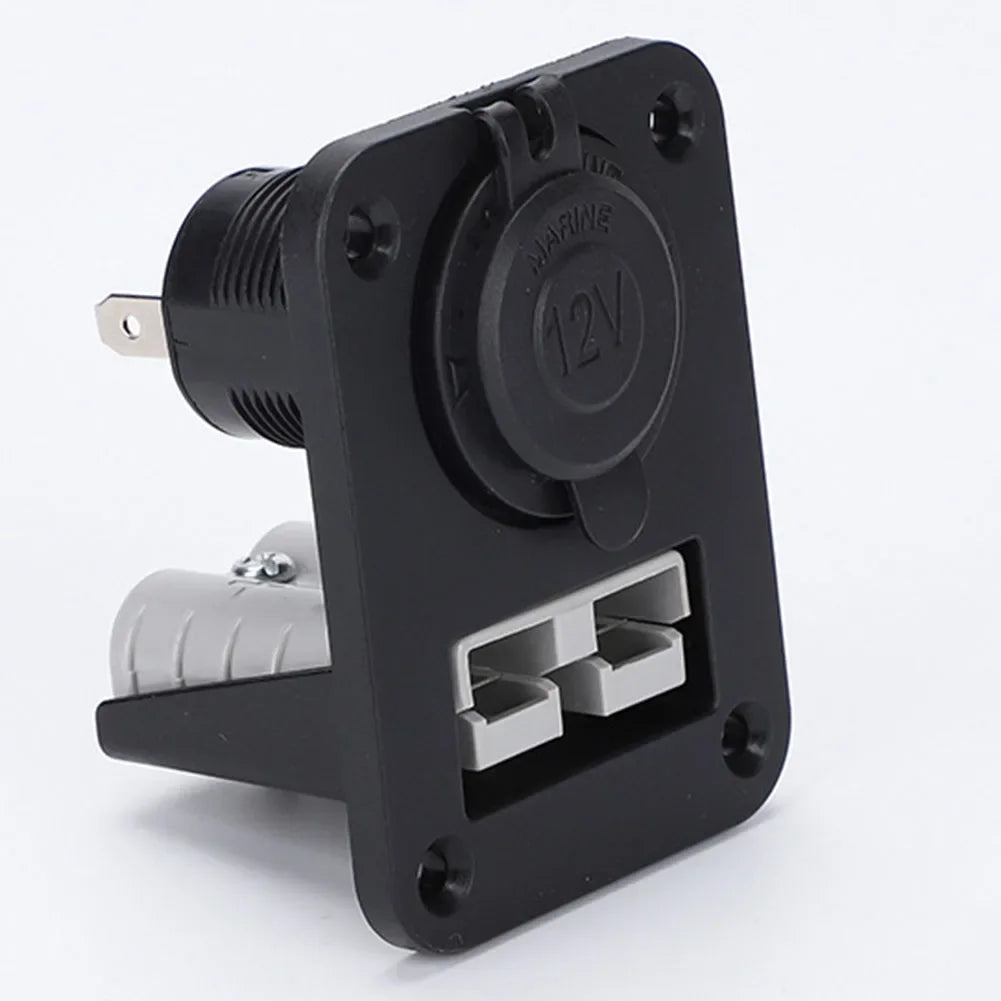 Anderson plug connector flush mount plate for charging, compatible with 12–6AWG cables, suitable for vehicles and caravans