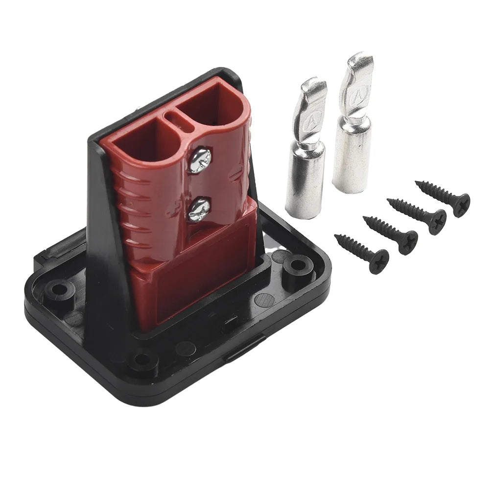 120A 600V Anderson plug flush mount bracket with cover and handle, compatible with 4-6AWG, perfect for DIY yachts electrical projects