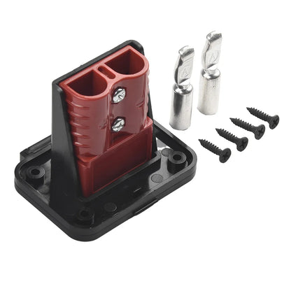 120A 600V Anderson plug flush mount bracket with cover and handle, compatible with 4-6AWG, perfect for DIY yachts electrical projects