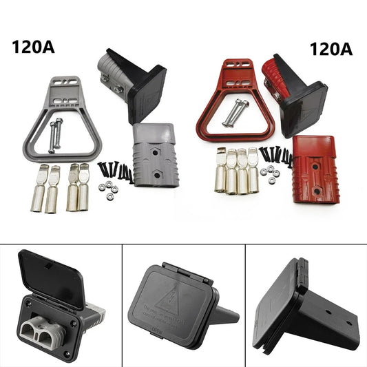 120A 600V Anderson plug flush mount panel bracket with cover and handle, suitable for 4-6AWG, yachts electrical parts