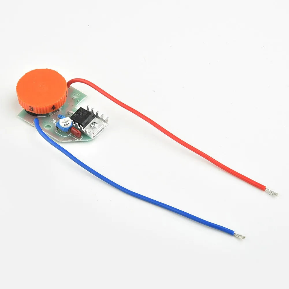 Close-up of speed controller switch for angle grinder showing compact design and precision control