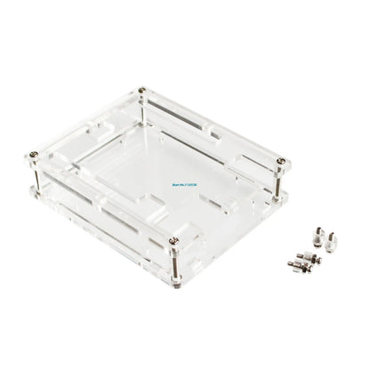 Transparent acrylic enclosure case for Arduino UNO R3 board, clear cover, protective and compatible with DIY electronics projects