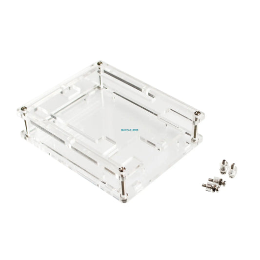 Transparent acrylic enclosure case for Arduino UNO R3 board, clear cover, protective and compatible with DIY electronics projects