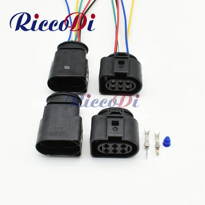 6 pin wire cable connector 1J0973833 1J0973733 male female sockets for Audi VW automotive wiring