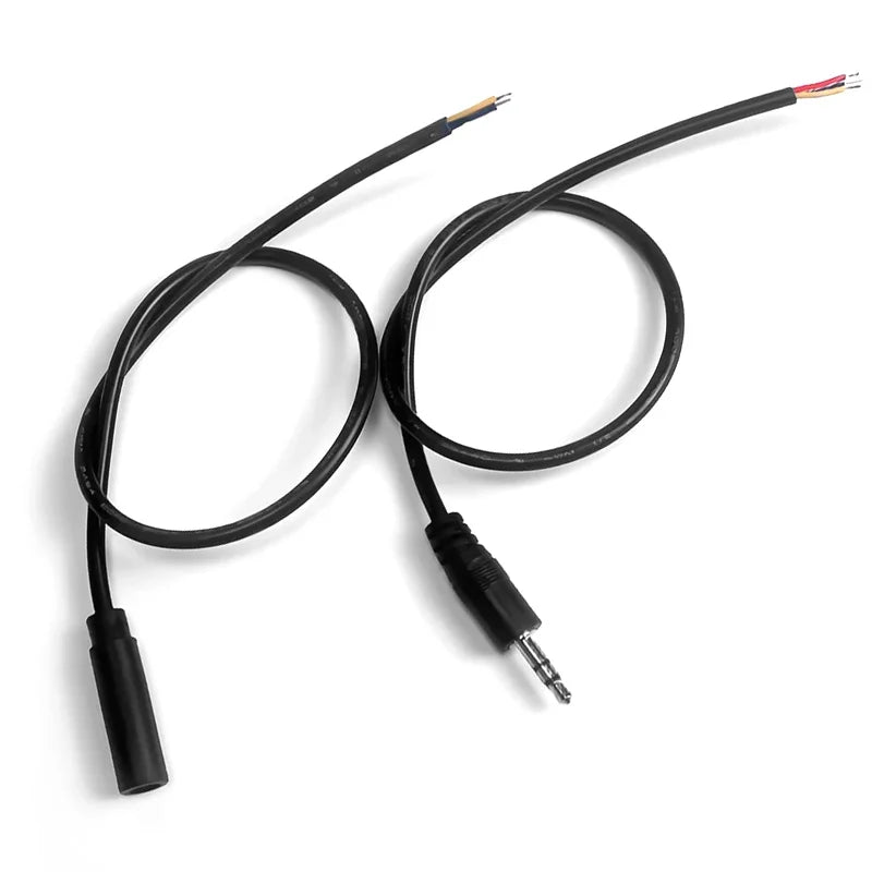 Structure of 3.5mm stereo audio cable, 3×26AWG AUX cord, male-to-male connectors, suitable for car, phone, speaker, and headphones