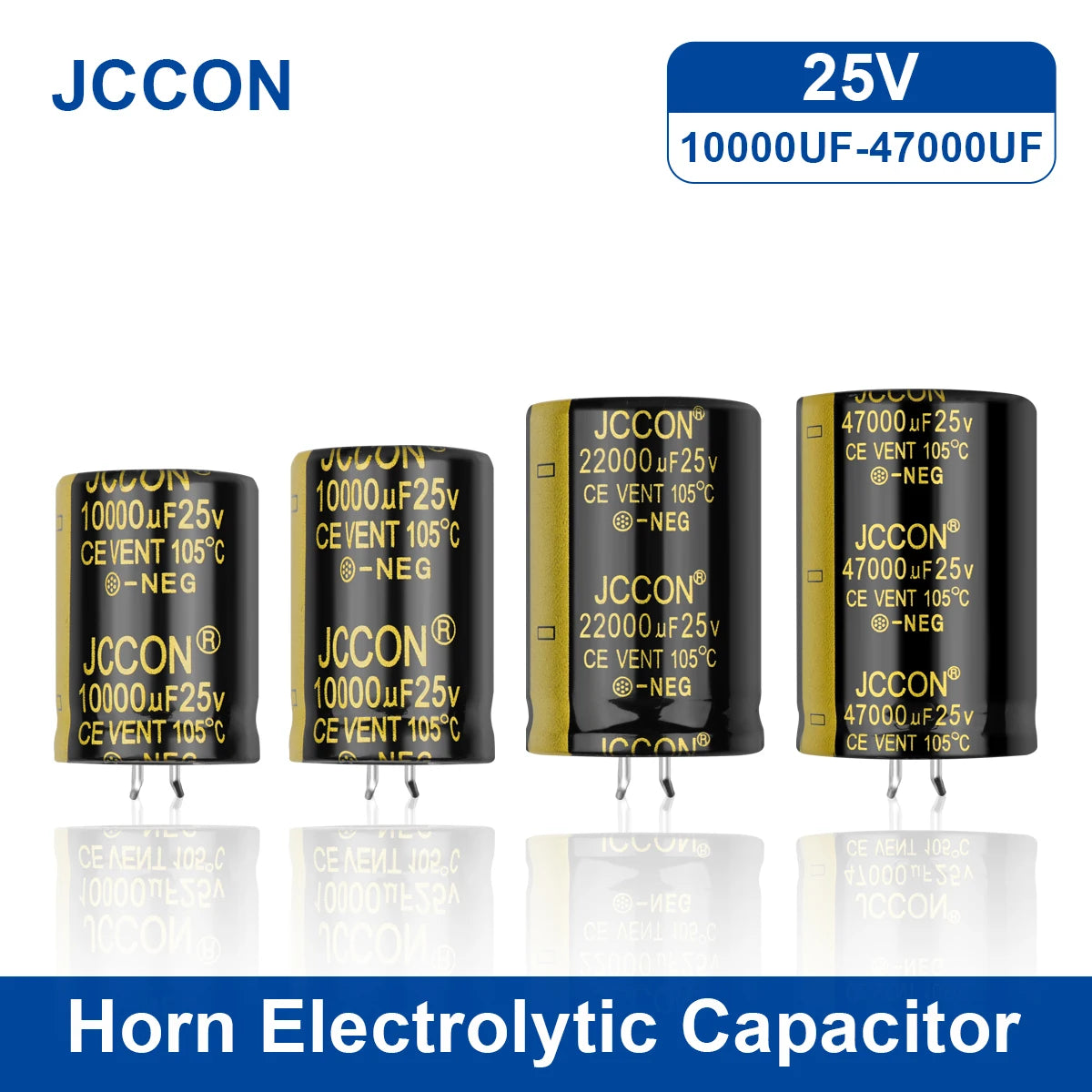 Audio electrolytic capacitor 25V 10000UF to 47000UF high frequency low ESR for HiFi amplifier and speaker systems