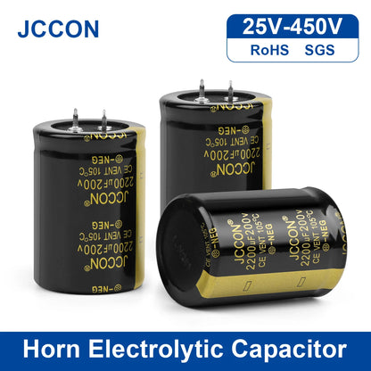 Audio electrolytic capacitor 25V to 450V 100UF to 220UF high frequency low ESR for HiFi amplifier and audio power circuits