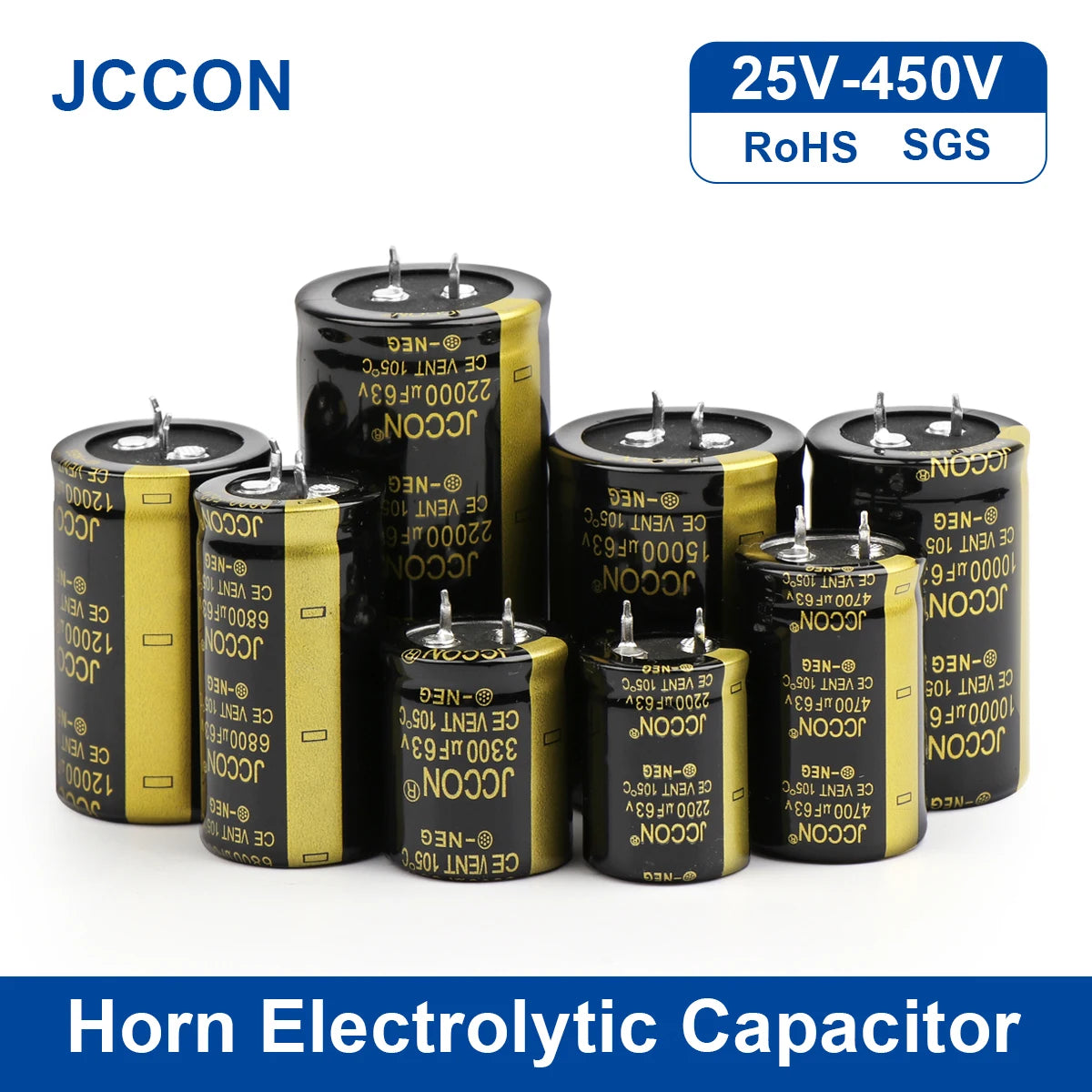 Audio electrolytic capacitor 25V to 450V 6800UF to 22000UF low ESR for HiFi amplifier and power supply circuits