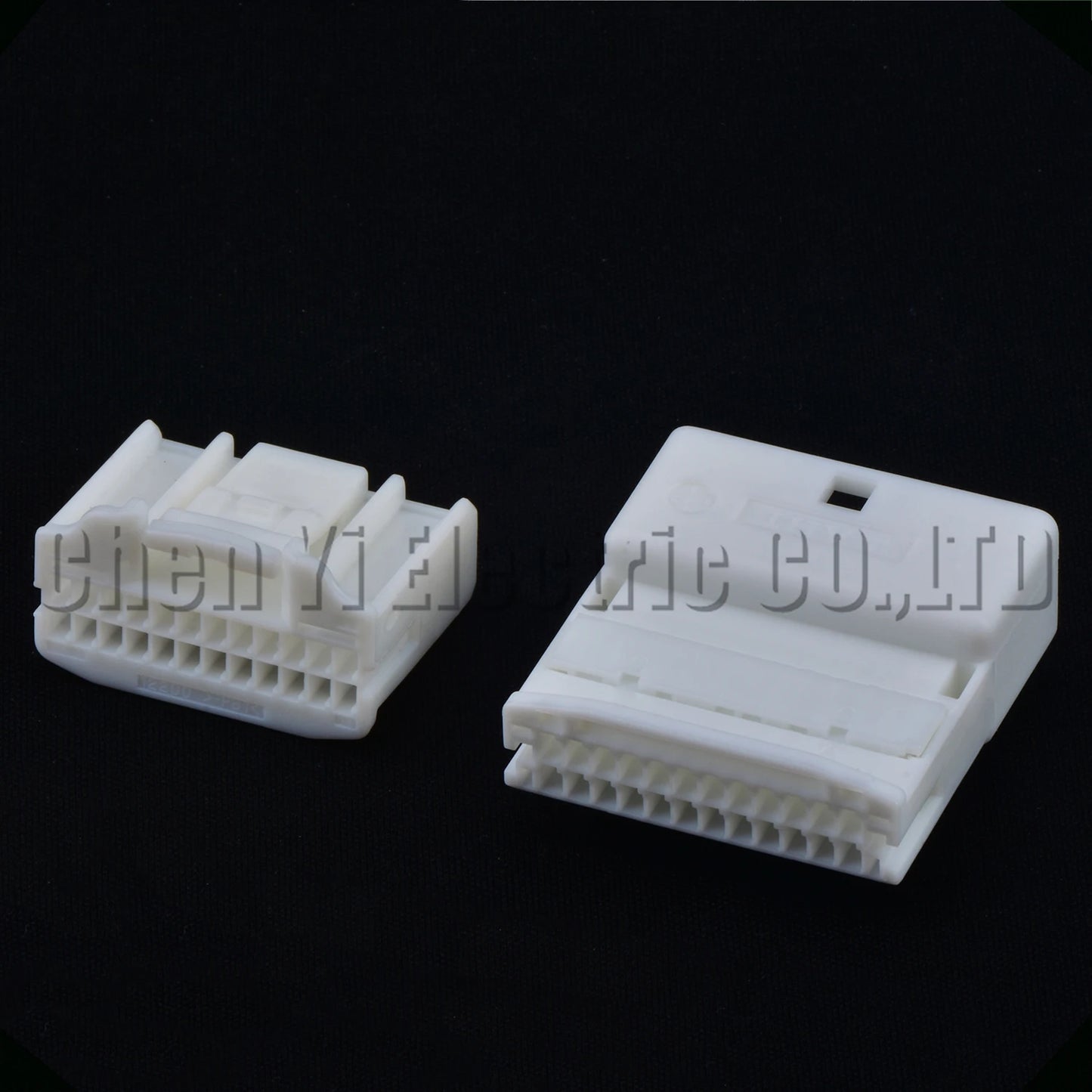 Close-up of 24 Pin automotive audio navigation connector socket, compatible with Toyota and Nissan vehicles