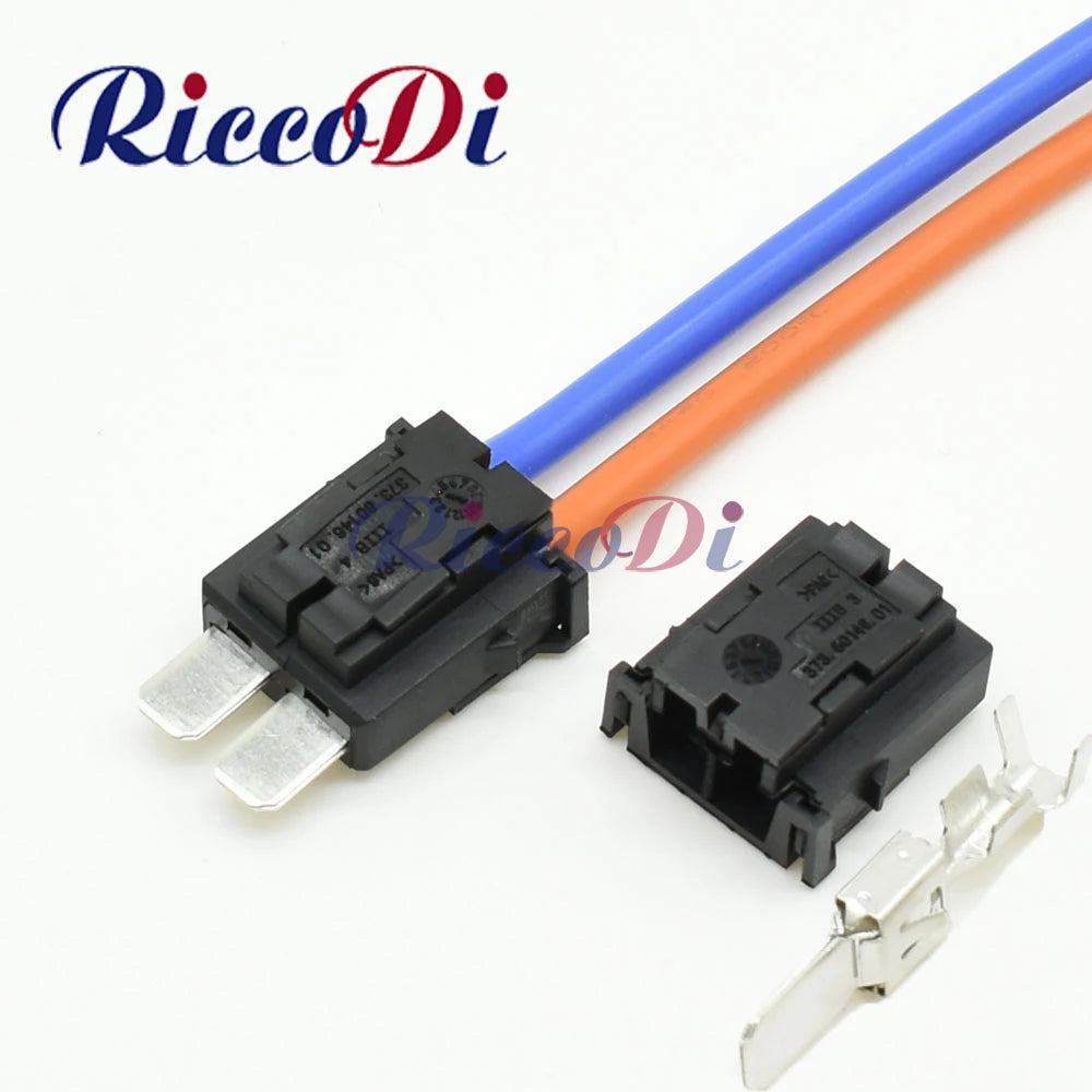 Front view of 2 pin automotive male and female connector plug for reliable car wiring connections