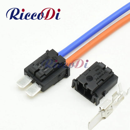 Front view of 2 pin automotive male and female connector plug for reliable car wiring connections