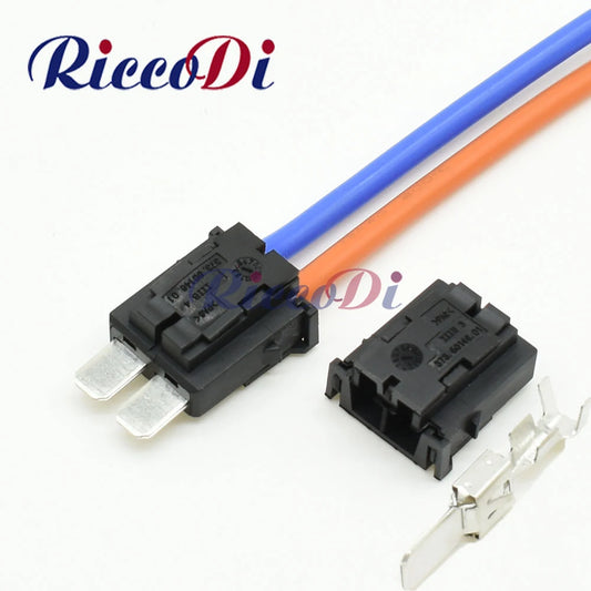 Front view of 2 pin automotive male and female connector plug for reliable car wiring connections