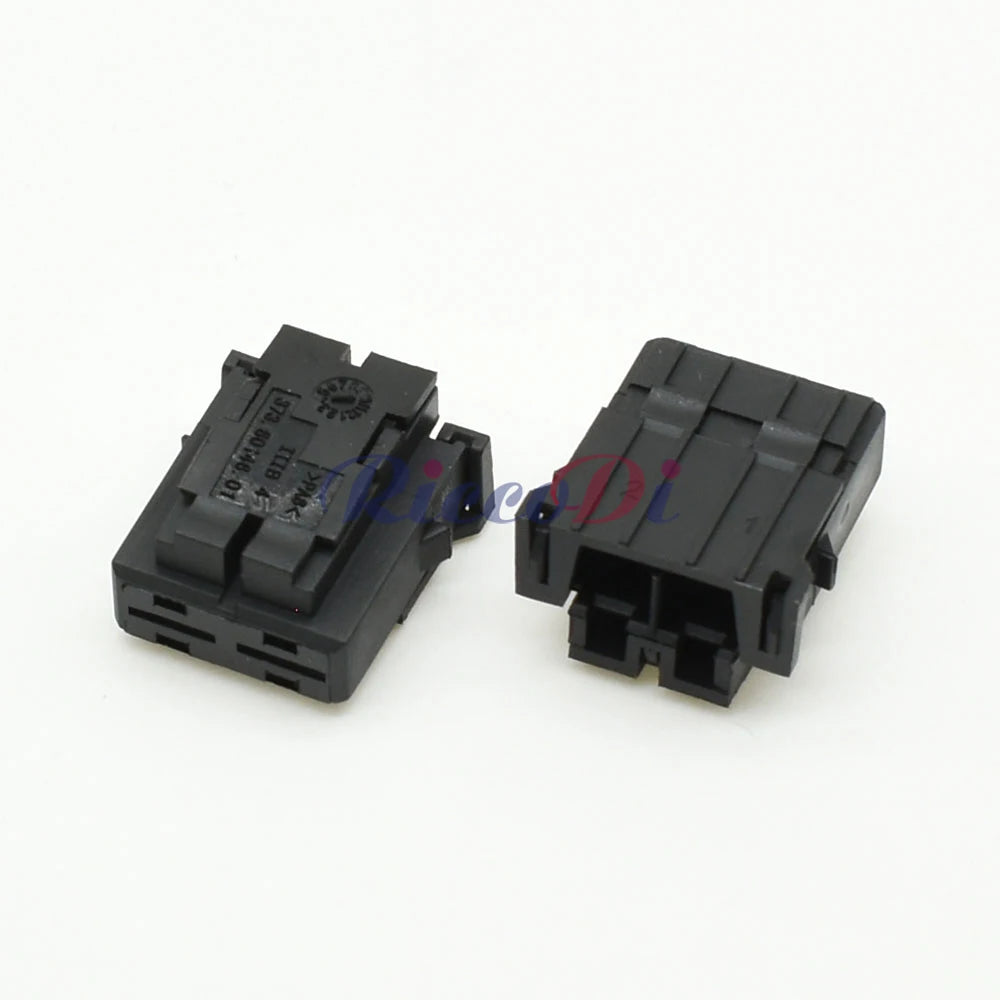 Side view of 2 pin automotive wiring harness connector showing secure plug interface for vehicles