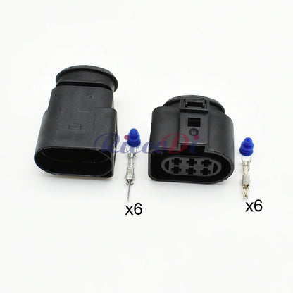 6 pin male female wire connector for Audi VW 1J0973833 1J0973733, automotive cable harness plug