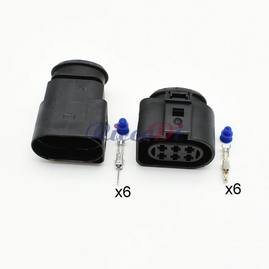 6 pin male female wire connector for Audi VW 1J0973833 1J0973733, automotive cable harness plug