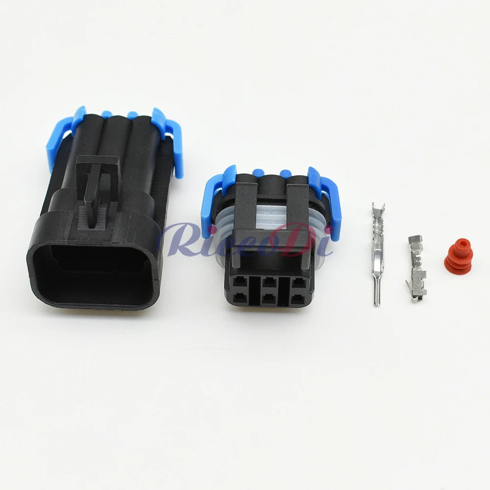 Automotive 6 pin Metri-Pack 150 connector socket, waterproof design for vehicle wiring harness 12052848 12124107