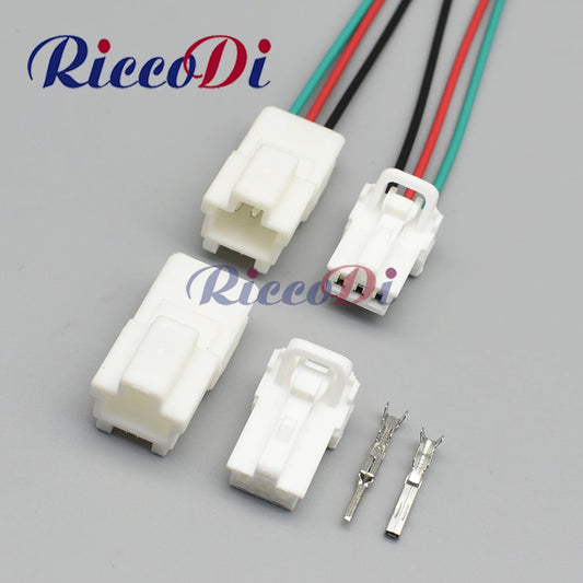 3-Pin auto connector 7122-7830 7123-7830 showing full view of unsealed socket and AC assembly wiring harness with 15cm wire