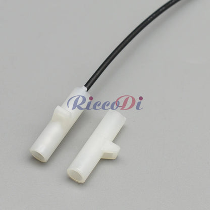 2mm white female automotive connector plug being installed in car wire harness for stable connection