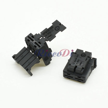Angled view of 2 pin wiring harness connector plug ensuring safe and reliable electrical connection in cars