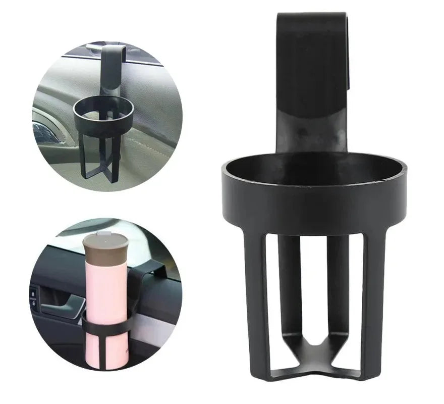 Auto interior cup holder accessory for drink bottle storage