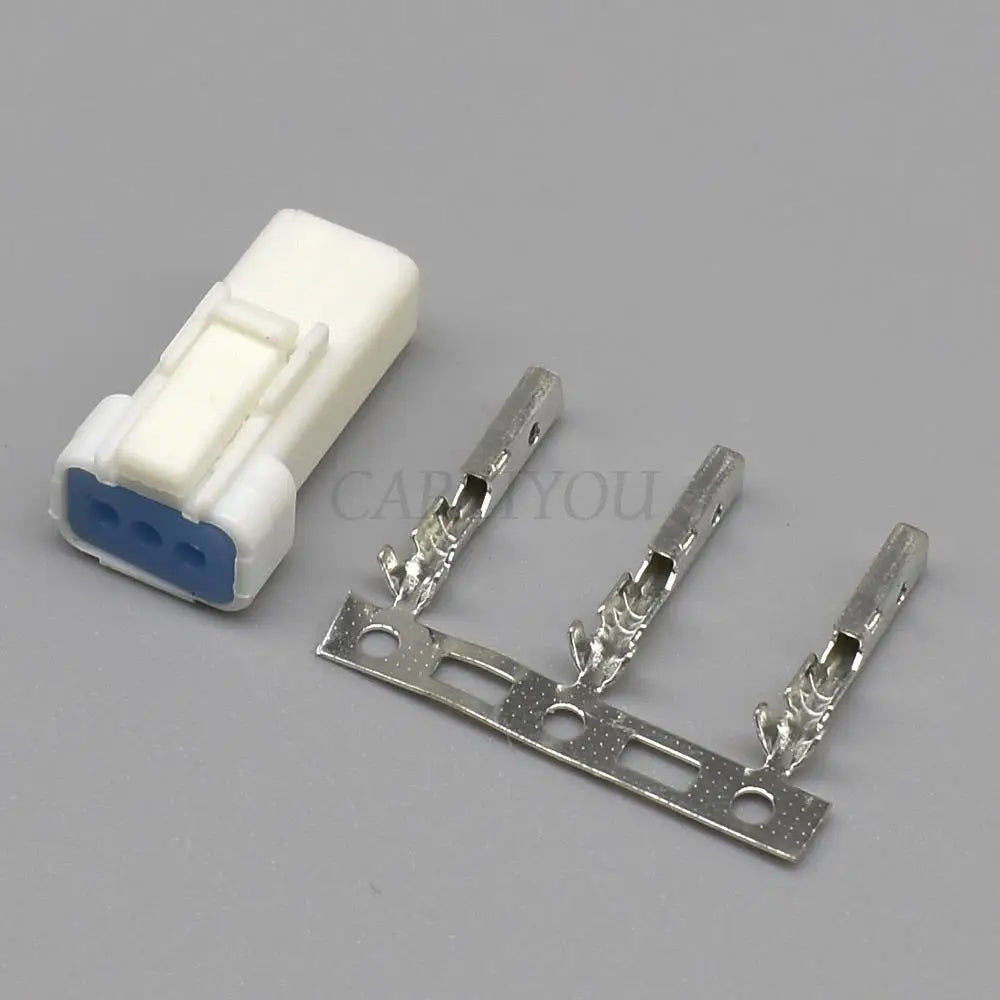 3 pin automotive rearview mirror connector installed on vehicle mirror wiring system